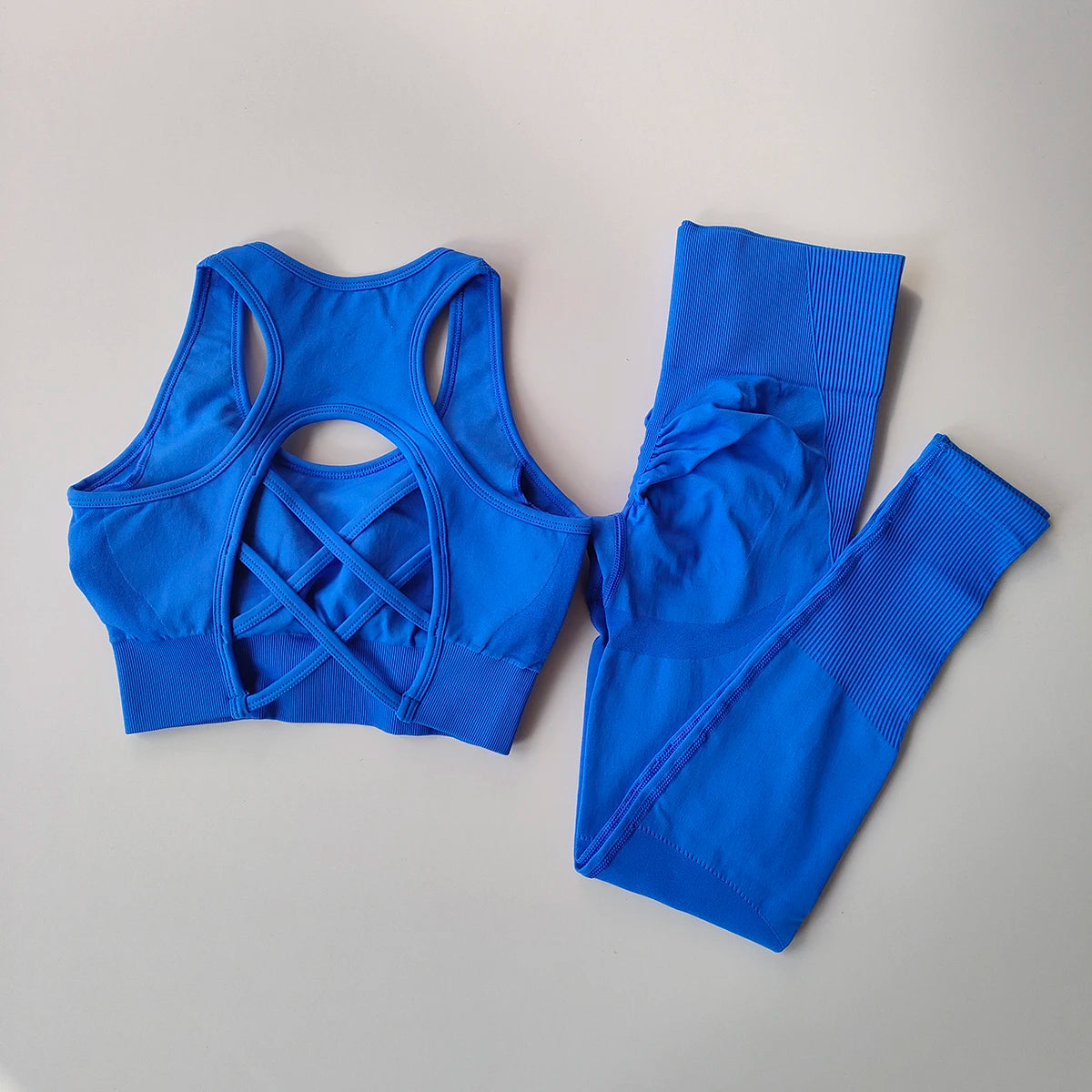 Seamless High Waist Leggings & Sports Bra Set – Women's Yoga, Gym, Workout Tracksuit Outfit