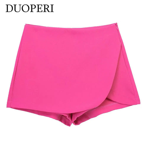 DUOPERI Women's Asymmetric Skirt-Style Shorts – Chic, Elegant & Casual Skorts for Stylish Ladies